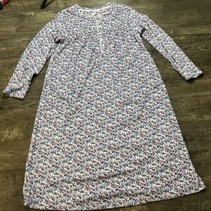 Aria Velour Long Sleeve Nightgown‎ Sleep Dress Womens size M Floral Cottagecore
